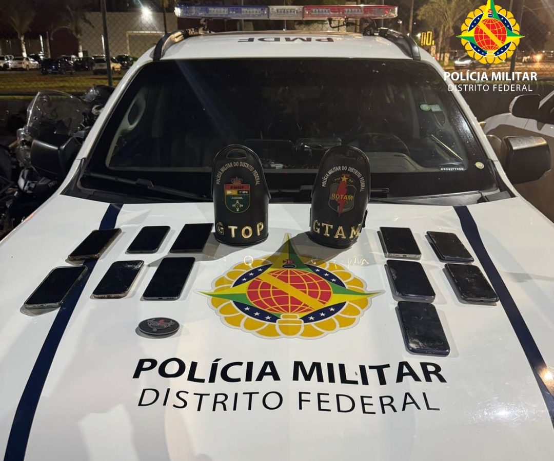 Pai, mãe e filho são presos com 12 celulares furtados durante Carnaval no Plano Piloto
