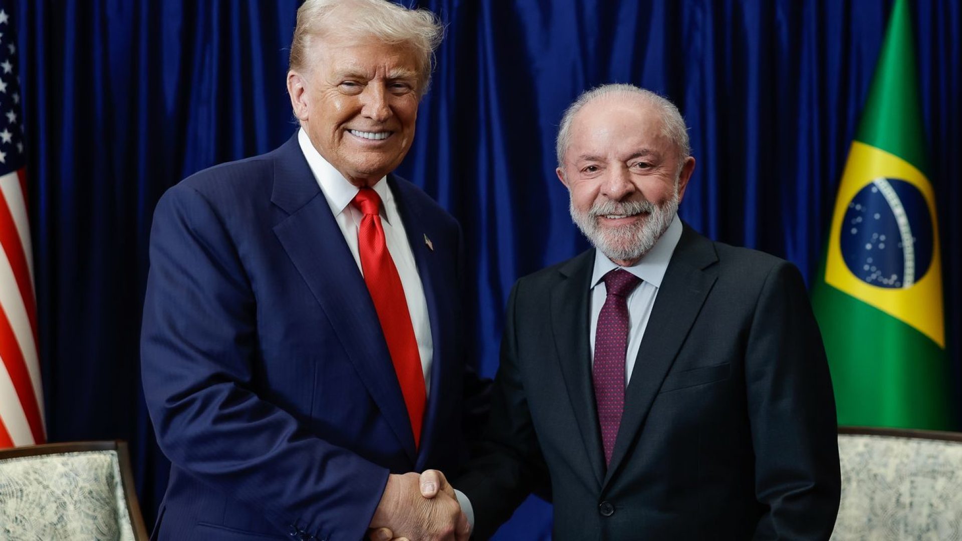 Trump registra encontro com Lula em sua rede social