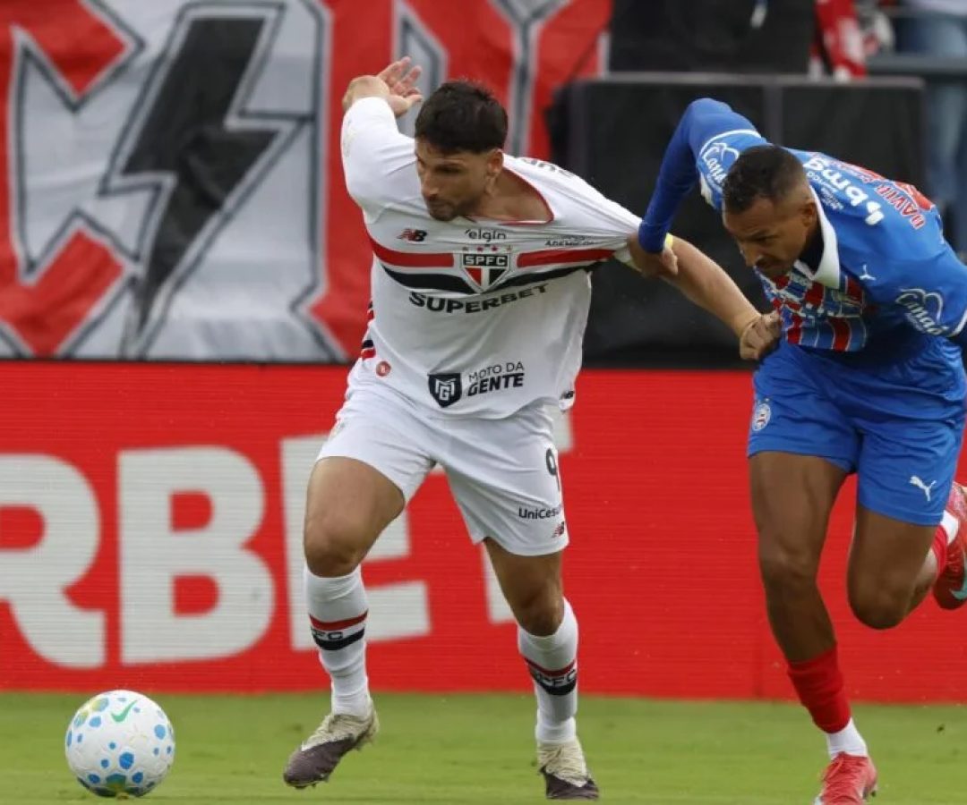 São Paulo vacila, leva gol aos 51 do 2º tempo e fica no empate contra o Bahia