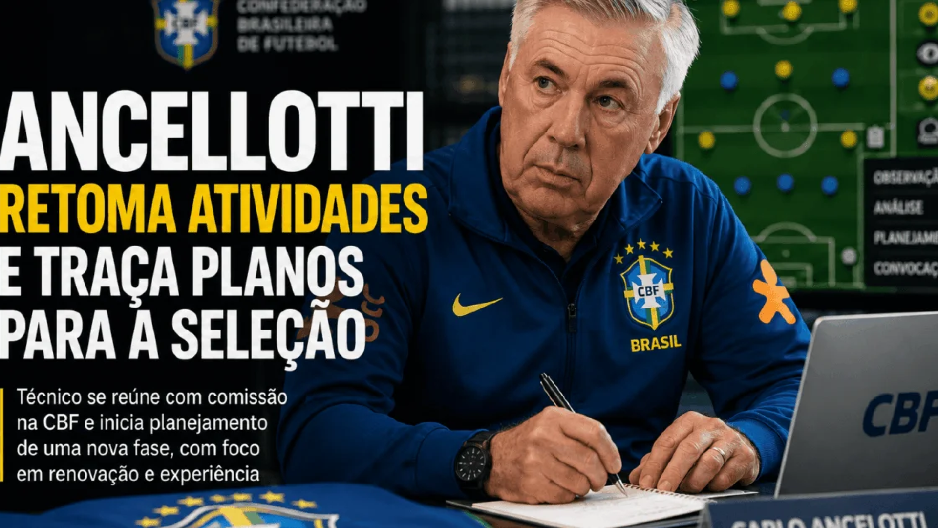 Carlo Ancelotti retoma atividades e traça planos para a seleção