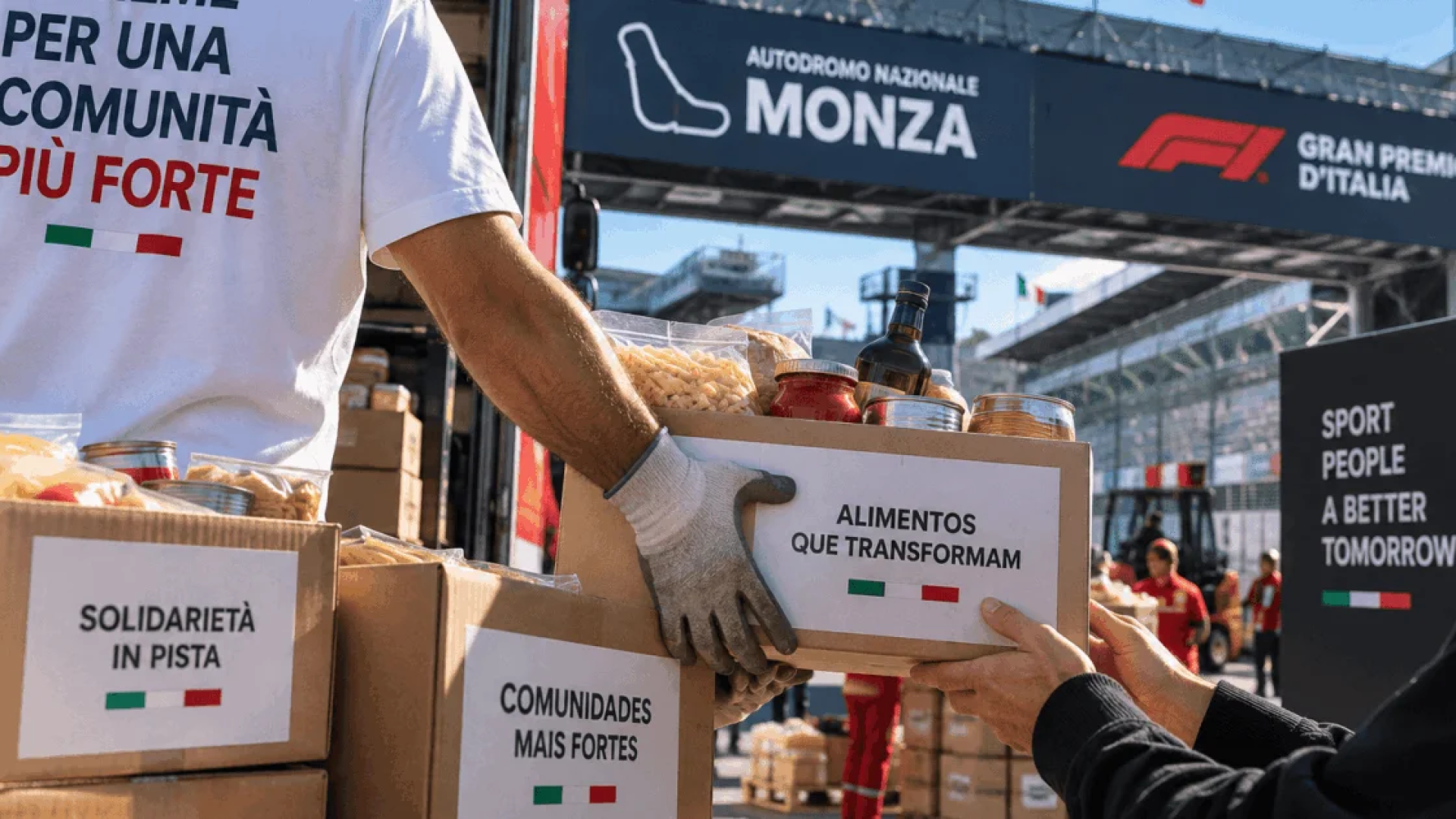 Doação de alimentos em Monza: Autódromo distribui 3,6 toneladas