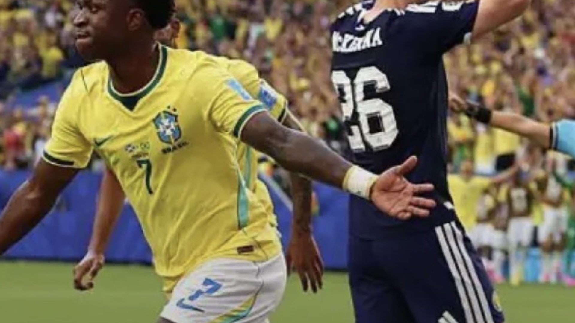 Jornal escocês rende elogios ao Brasil e diz que Vinícius Júnior foi “imarcável”