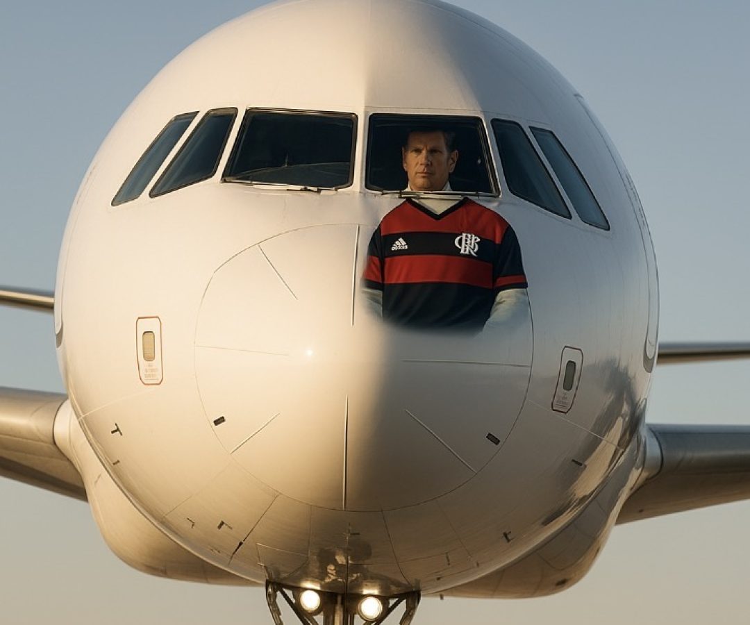 Um comandante rubro-negro no avião que levou o Mengo ao Peru: a fala que arrepiou a Nação
