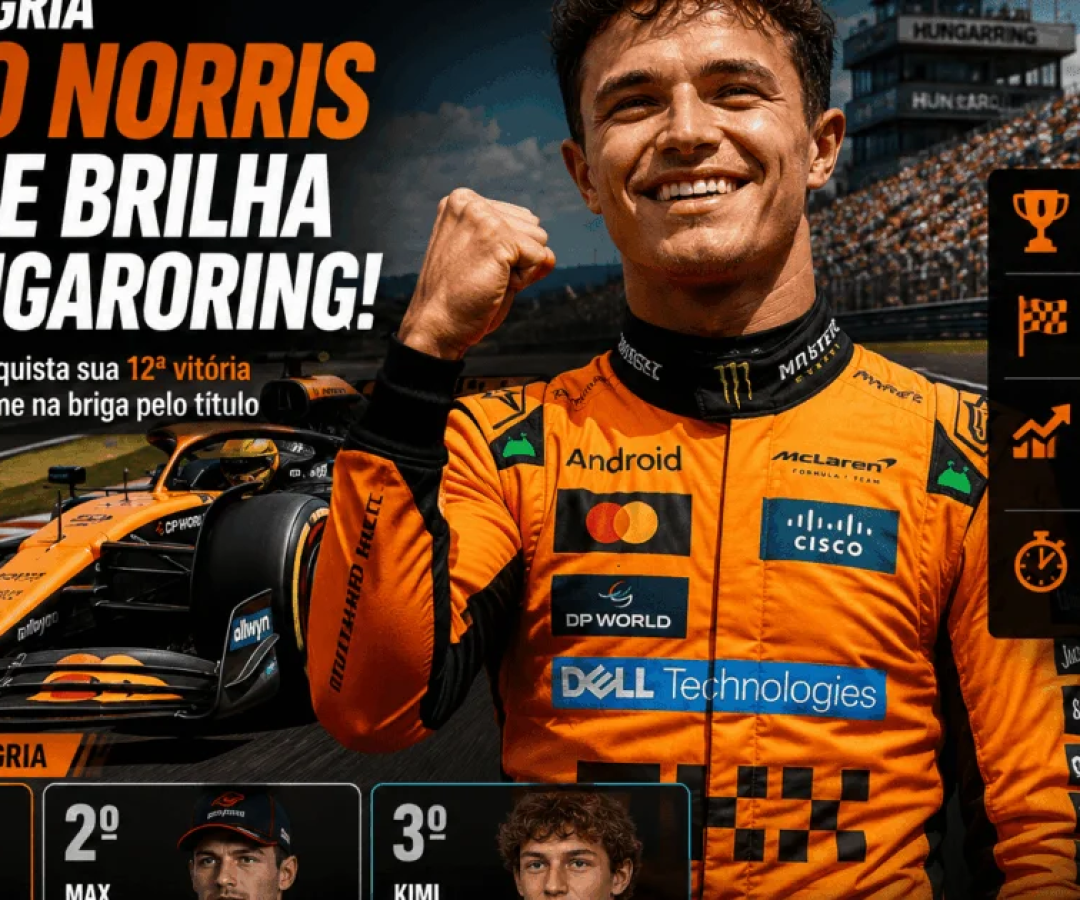 Lando Norris vence GP da Hungria; Antonelli completa pódio
