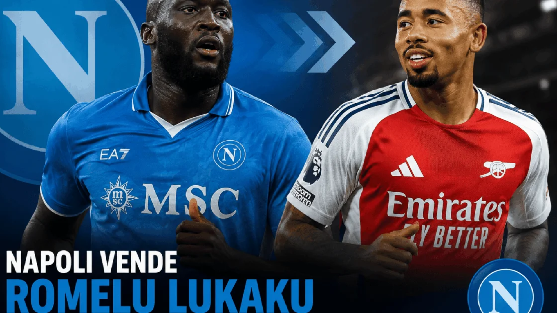 Napoli vende Romelu Lukaku e negocia Gabriel Jesus