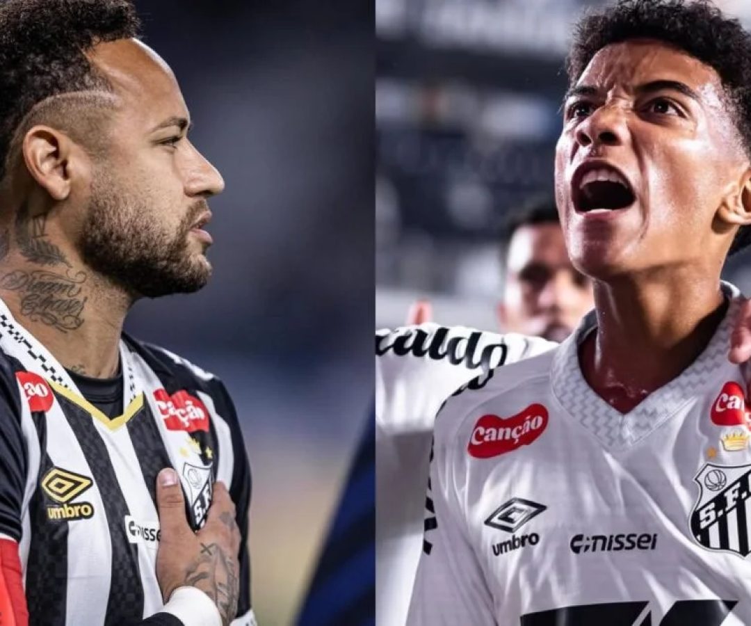 Neymar se desentende com Robinho Jr. e causa ‘climão’ em treino do Santos