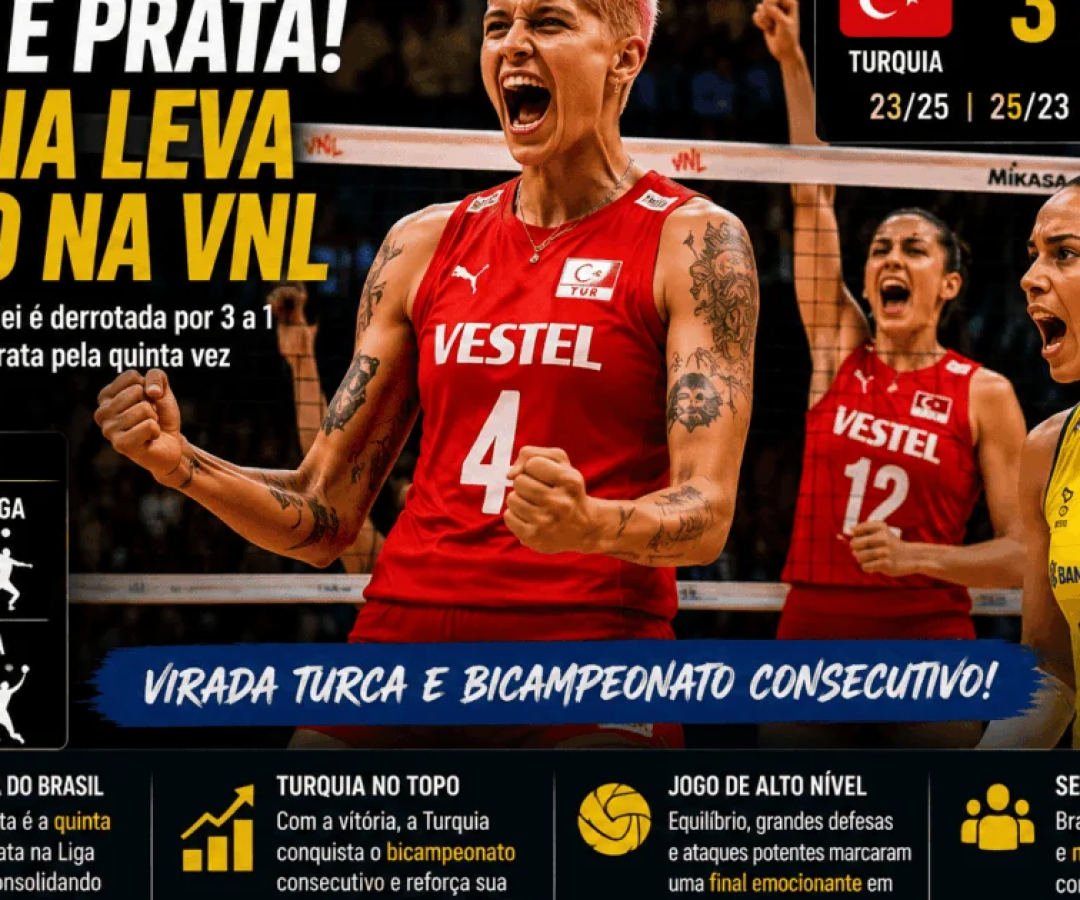 “Brasil perde ouro no vôlei feminino e garante prata na VNL”