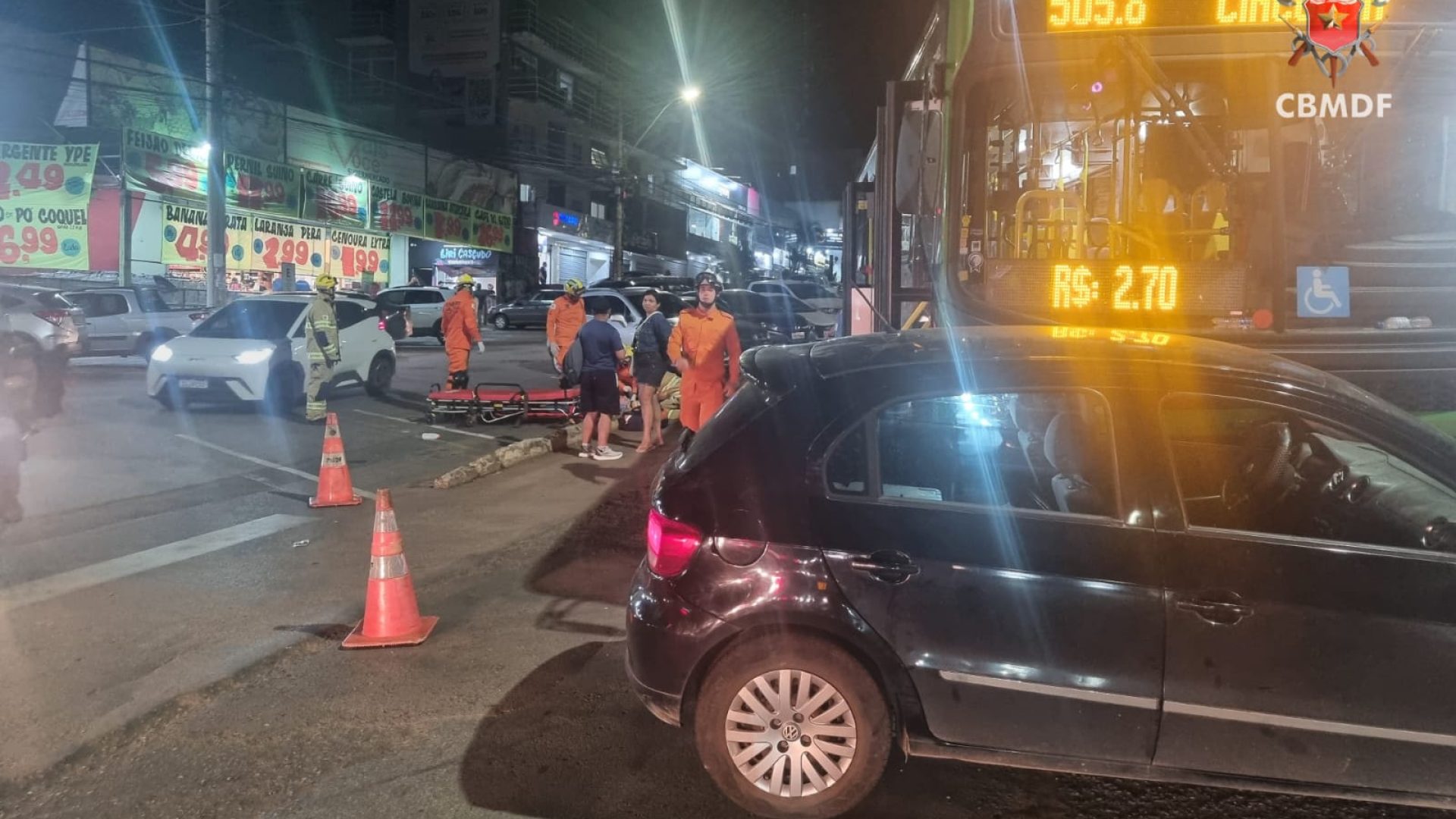 Colisão em Sobradinho deixa motorista ferido e mobiliza equipes de resgate