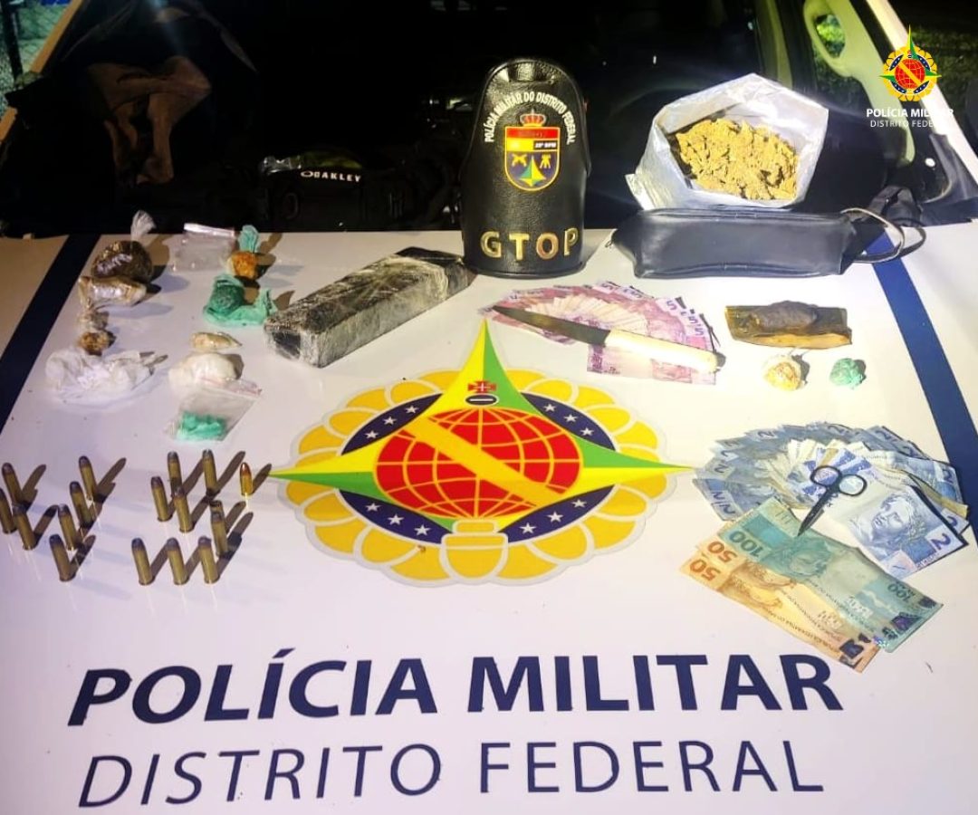 PMDF desmonta ponto de venda de drogas e detém três pessoas na Vila Cauhy