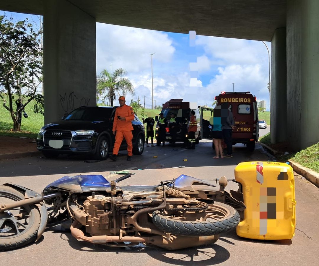 Motociclista de 60 anos morre após colidir contra viaduto na L2 Norte