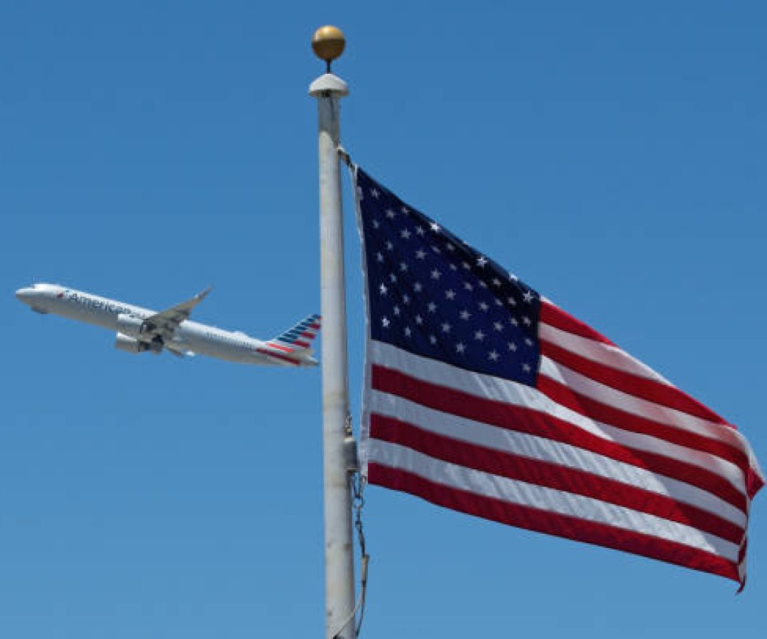 bandeira eua aviao