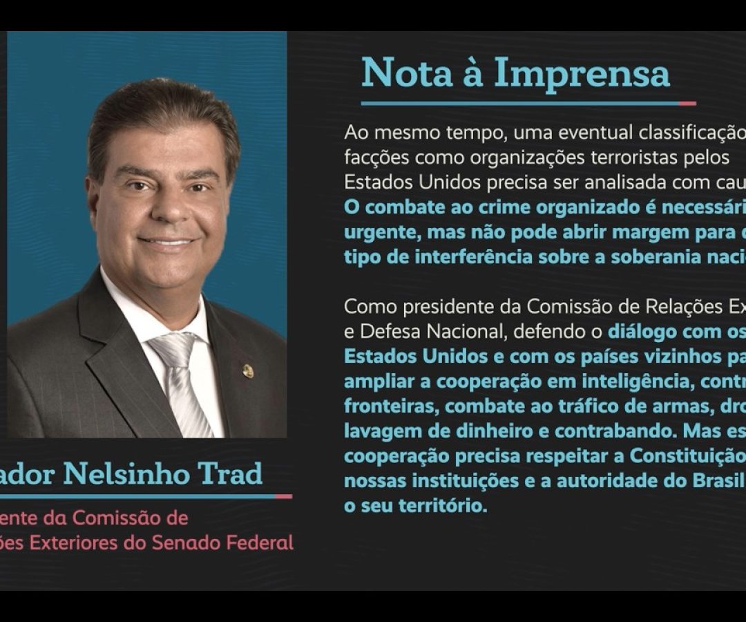 presidente da CRE pede cautela e defende soberania nacional — Senado Notícias