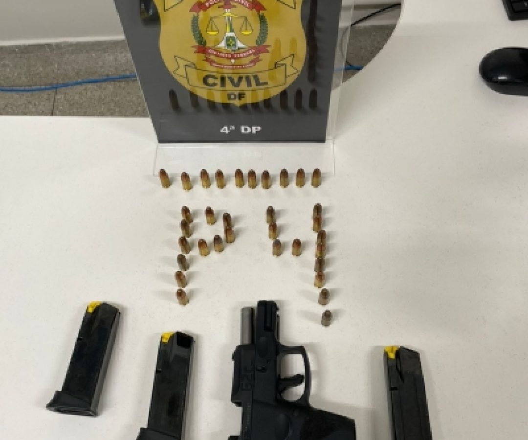 PCDF deflagra Operação Parabellum e apreende pistola, carregadores e munições em poder de CAC irregular no Guará