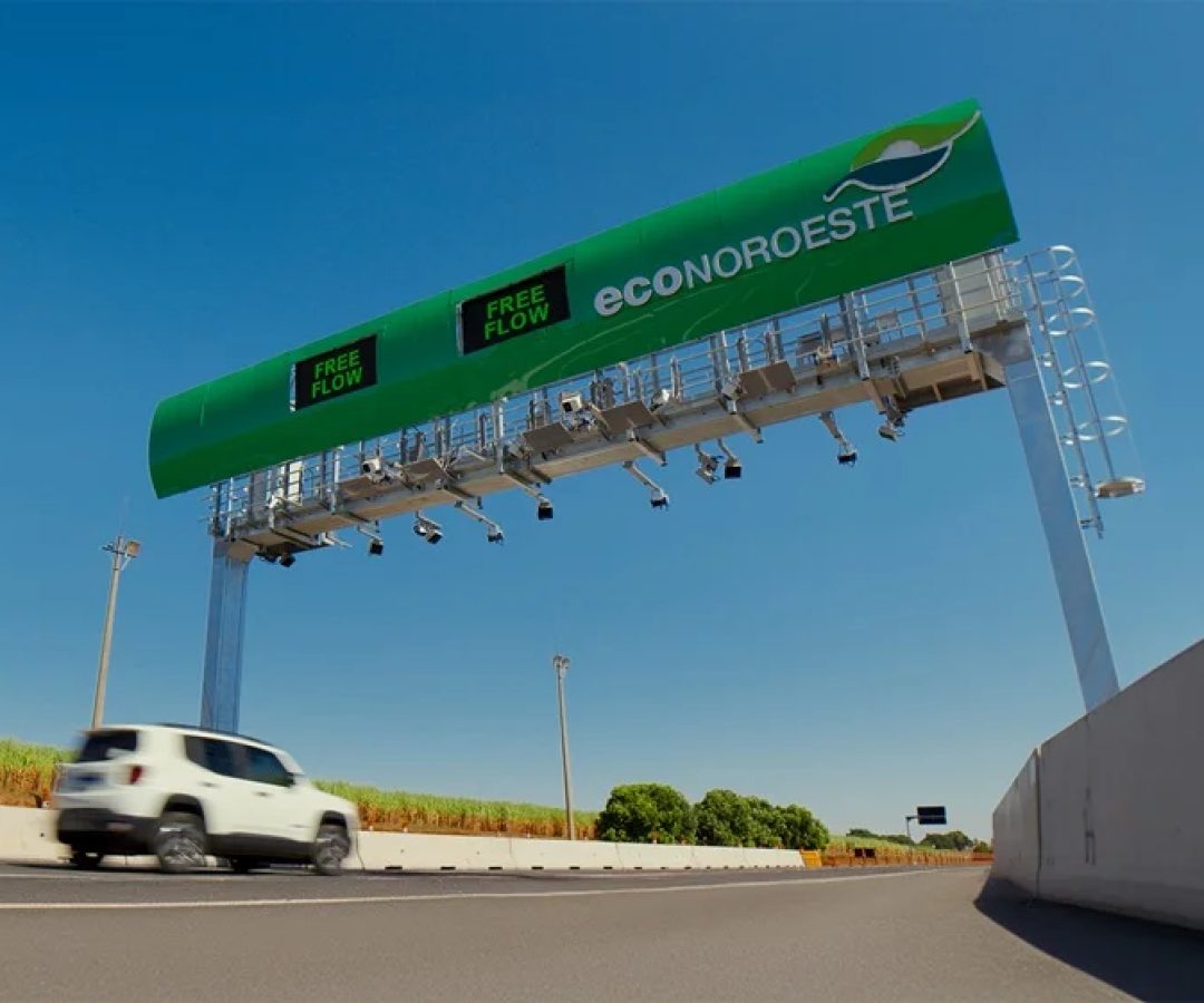 Pórtico de pedágio Free Flow da Ecorodovias