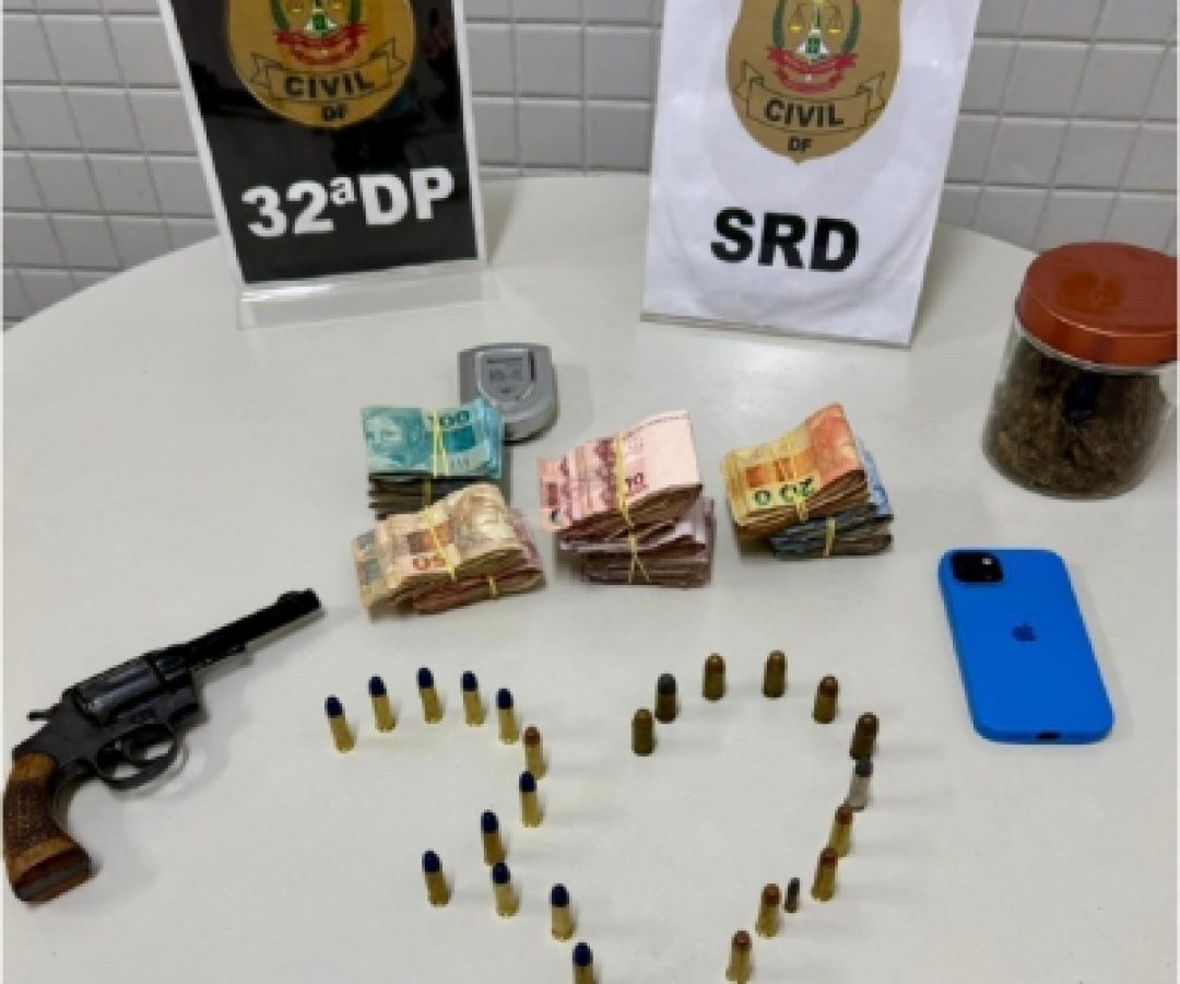 PCDF prende acusado de tráfico de drogas e porte de arma de fogo