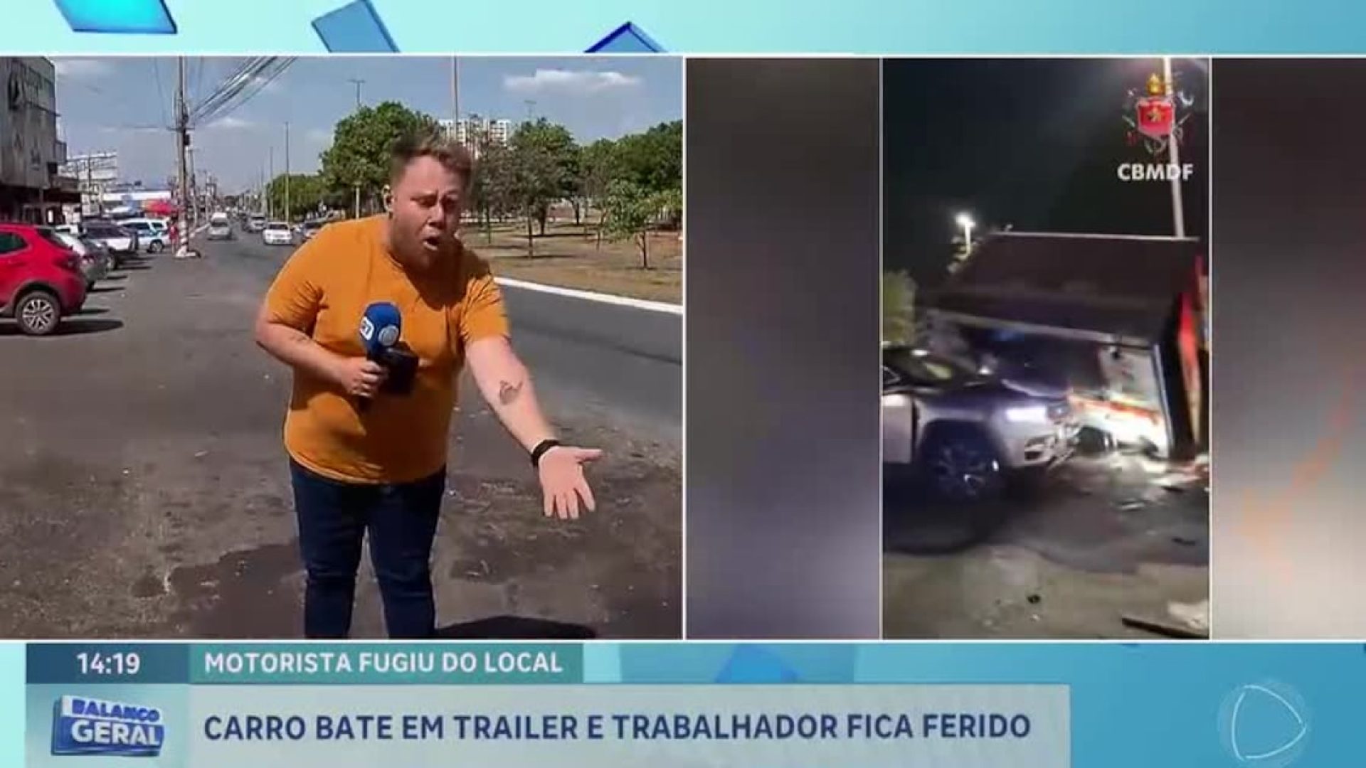 Carro bate em trailer de lanches estacionado e fere funcionário em Samambaia (DF) – Noticias R7