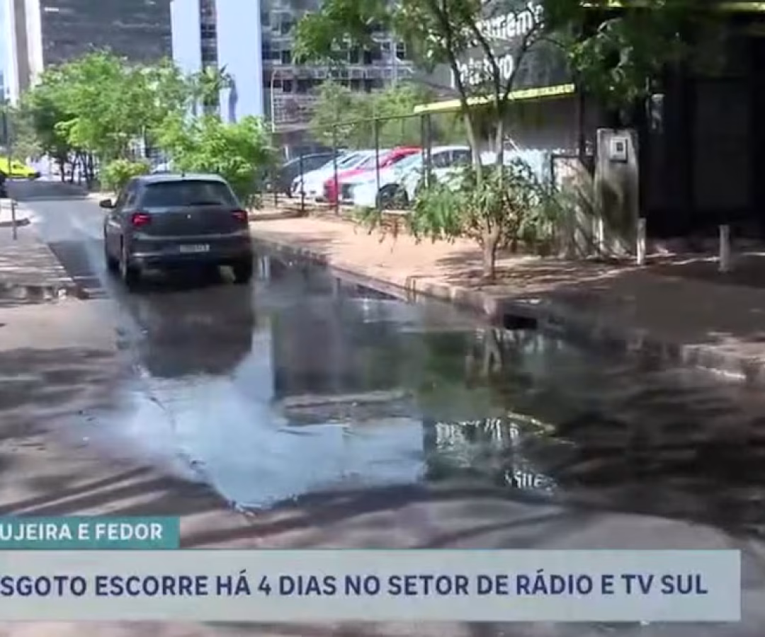 Vazamento de esgoto provoca mau cheiro no Setor de Rádio e TV Sul, em Brasília – Noticias R7