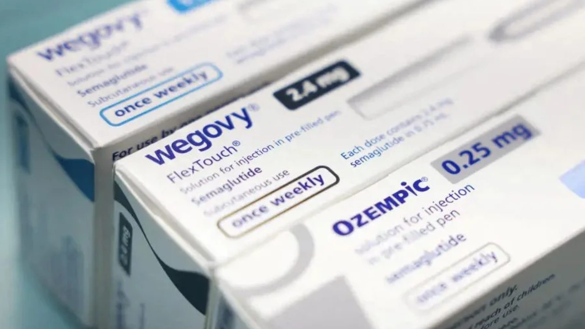 Embalagens de Wegovy e Ozempic, duas marcas de canetas emagrecedoras