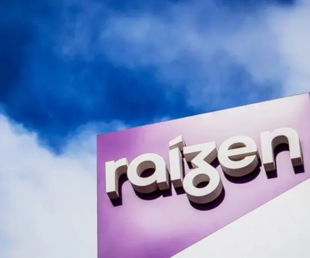 Logo da Raízen em uma unidade da empresa